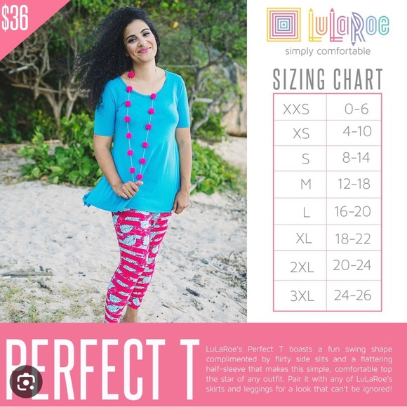 LuLaRoe New XXS Blue & White Striped Perfect T-Shirt NWT - Picture 8 of 8